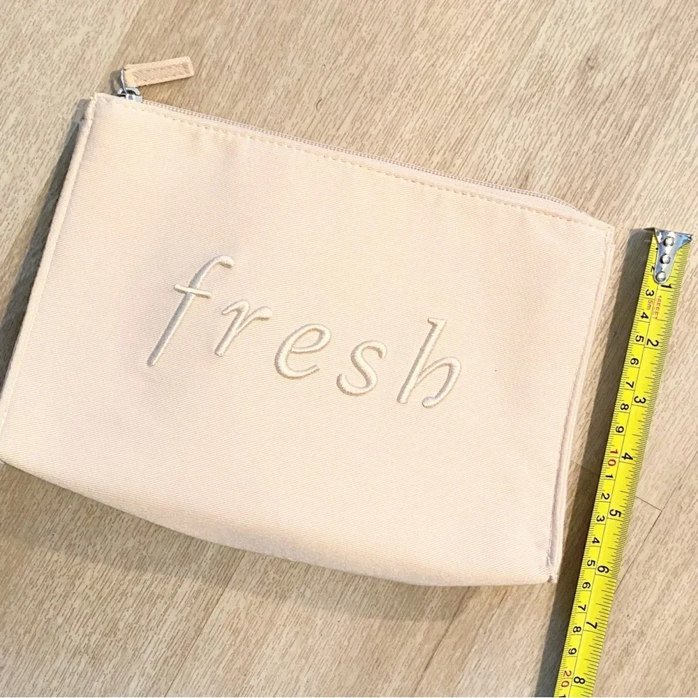 FRESH SIGNATURE EMBROIDERED COTTON CANVAS MAKEUP BAG